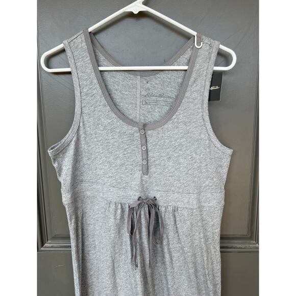 NWT Eddie Bauer size medium gray cotton knit maxi dress - Picture 2 of 4